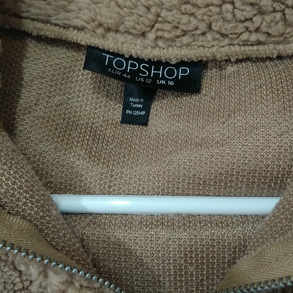 Topshop sherpa quarter zip jacket 12 - Picture 5 of 7